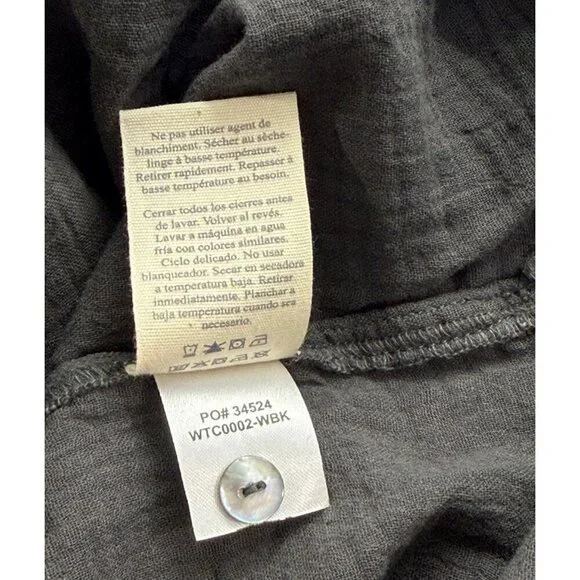 Faherty Dream Cotton Gauze Desmond Top Shirt Organic Cotton Gray Relaxed Size M - Picture 7 of 8